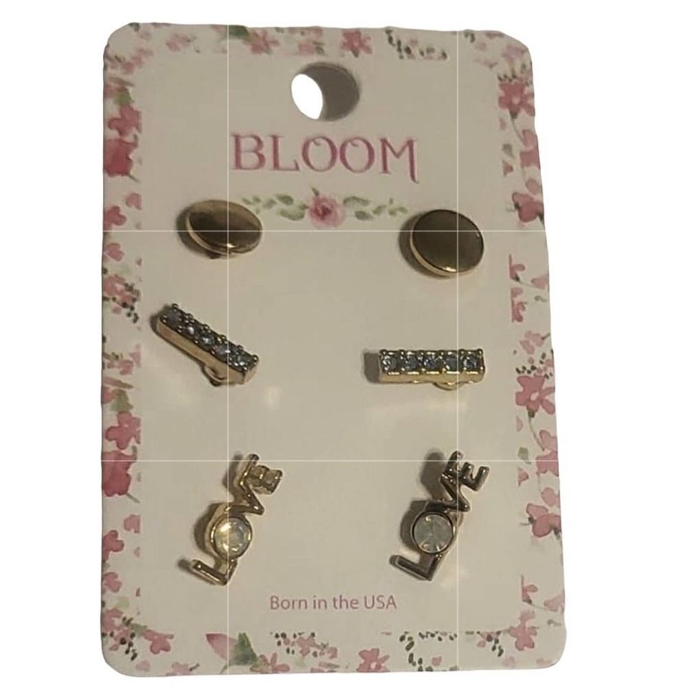 NEW Bloom Mini Multiple 3 Pair Stud Fashion Earrings LOVE